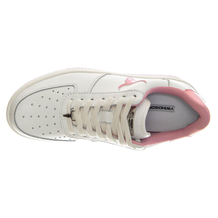 RECHARGE WHITE + PINK HOLO PU - Scarpe Stringate Donna Bianche WSPRECHARGE-WHIPNK . WINDSOR SMITH 