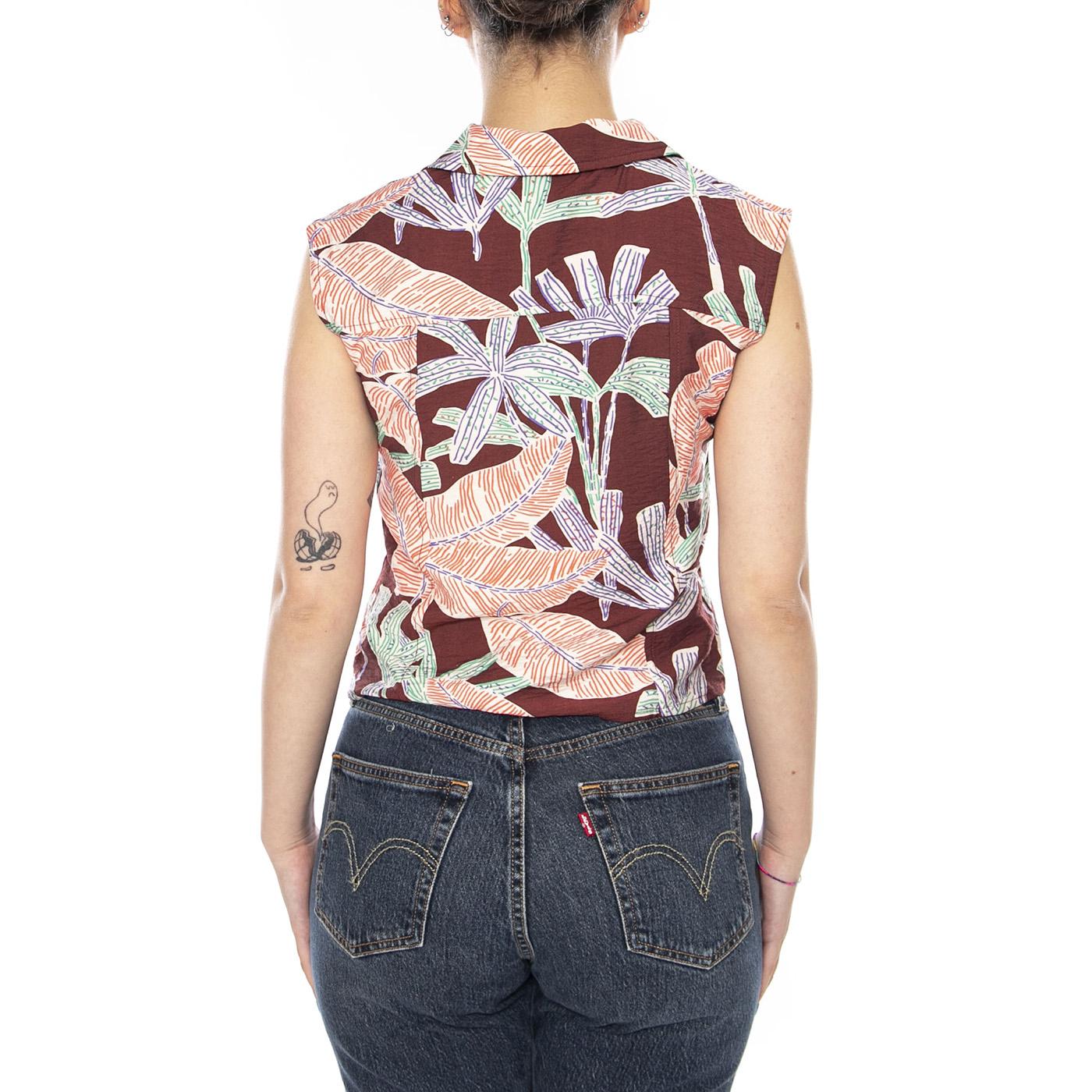 CAMISA CON ESTAMPADO MANGLAR FLOWERS - Top Donna Floreale Multicolore 61W/11246 FLW WILD PONY 