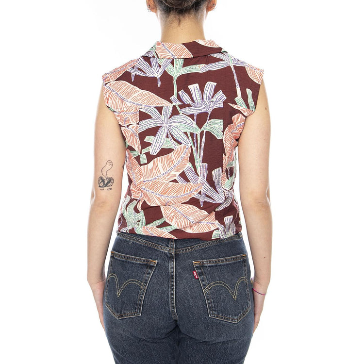 CAMISA CON ESTAMPADO MANGLAR FLOWERS - Top Donna Floreale Multicolore 61W/11246 FLW WILD PONY 