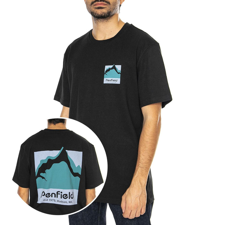 Mountain Scene Back Graphic T Navy Black - Maglietta Girocollo Uomo Nera PFD0223-023  PENFIELD 