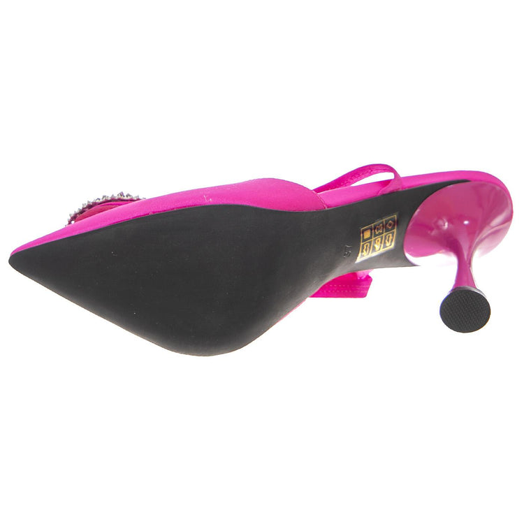 W' Angleina-O Fuchsia Satin / Silver Sandals - Sandali Donna Rosa JC-ANGELINAFUC . JEFFREY CAMPBELL 
