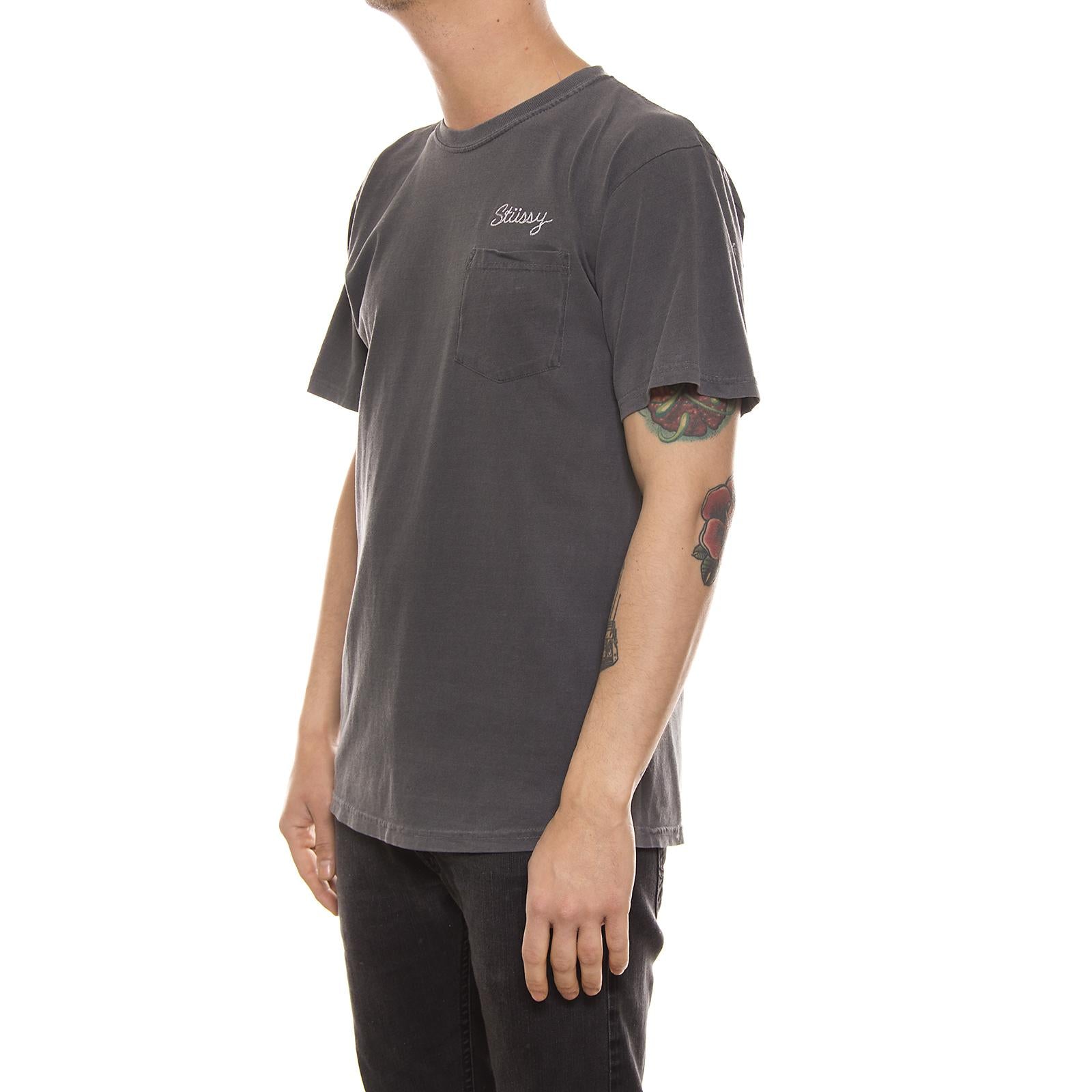 STUSSY STITCH PIG. DYE PKT TEE BLACK 1944041-BLACK  STUSSY 