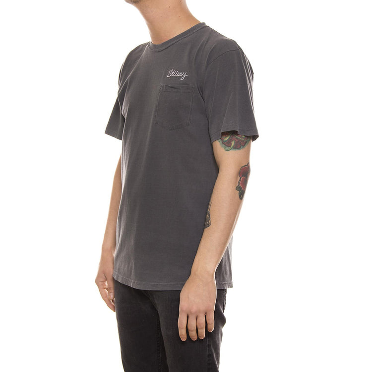 STUSSY STITCH PIG. DYE PKT TEE BLACK 1944041-BLACK  STUSSY 