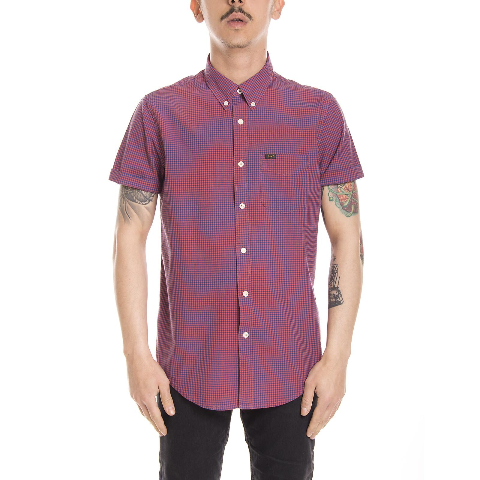 LEE BUTTON DOWN SS VIBRANT RED 76493_4  LEE 