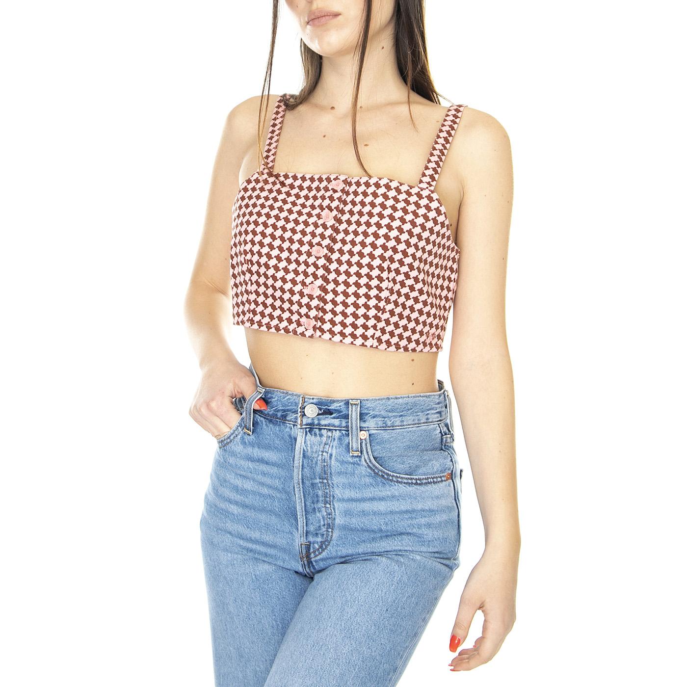 Nadia Crop Top Houndstooth Geo Cherry MA Multicolored - Top Donna Multicolore A4599-0000  LEVIS 