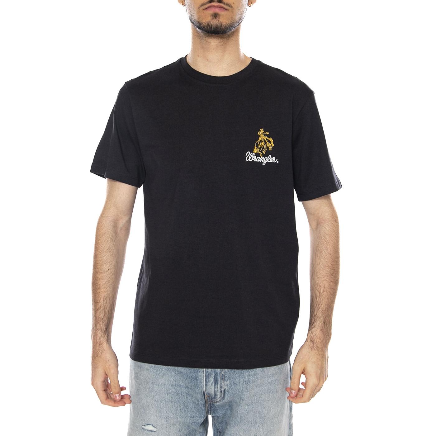 EMBROIDERY TEE BLACK - Maglietta Girocollo Uomo Nera 112377985 BLK WRANGLER 