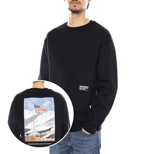 Stars and Stripes Cewneck Black - Felpa Girocollo Uomo Nera 6050169 10158 CAT 