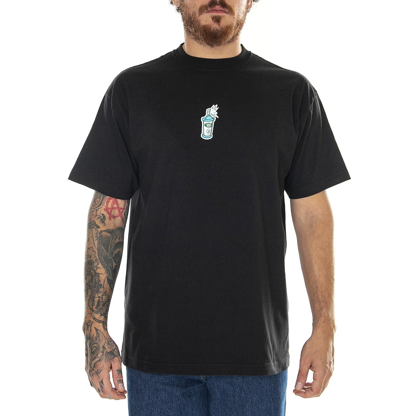 Burner S/S Tee Black - Maglietta Girocollo Uomo Nera TS02093-BLACK  HUF 