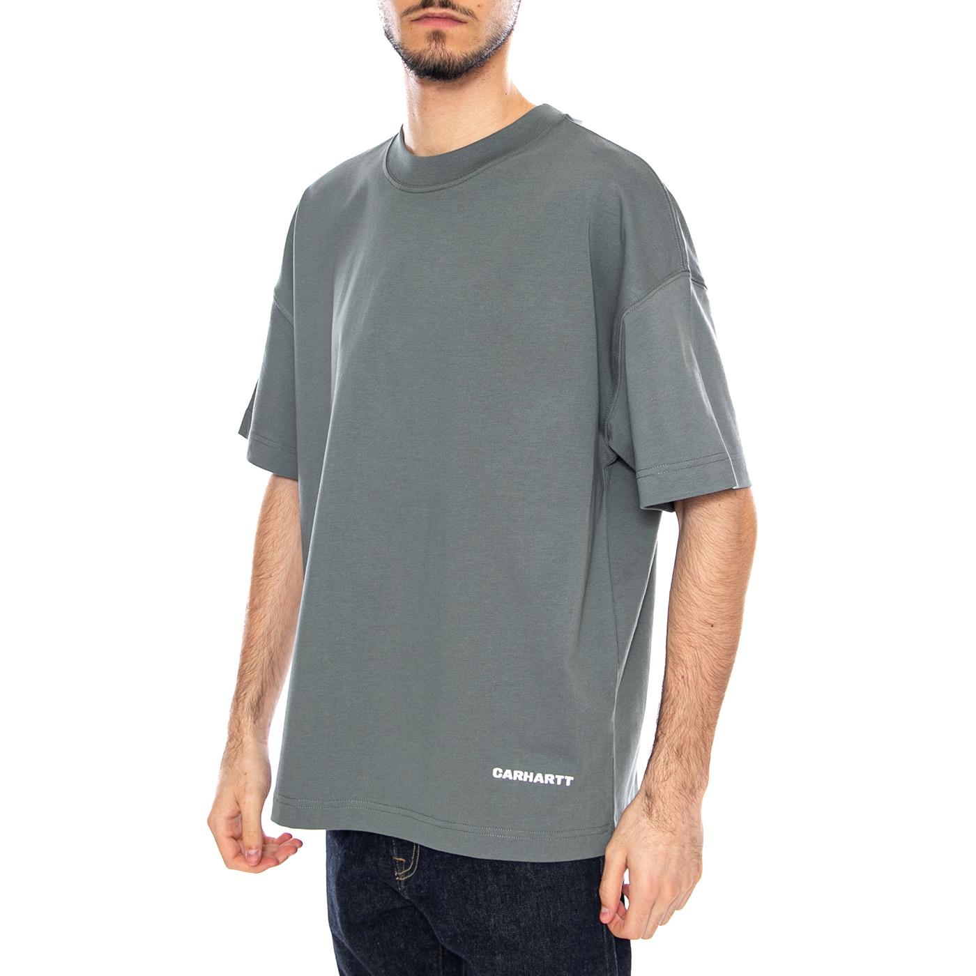 S/S Link Script T-Shirt Velvet Green / White - Maglietta Girocollo Uomo Verde I031373 3HLXX CARHARTT WIP 