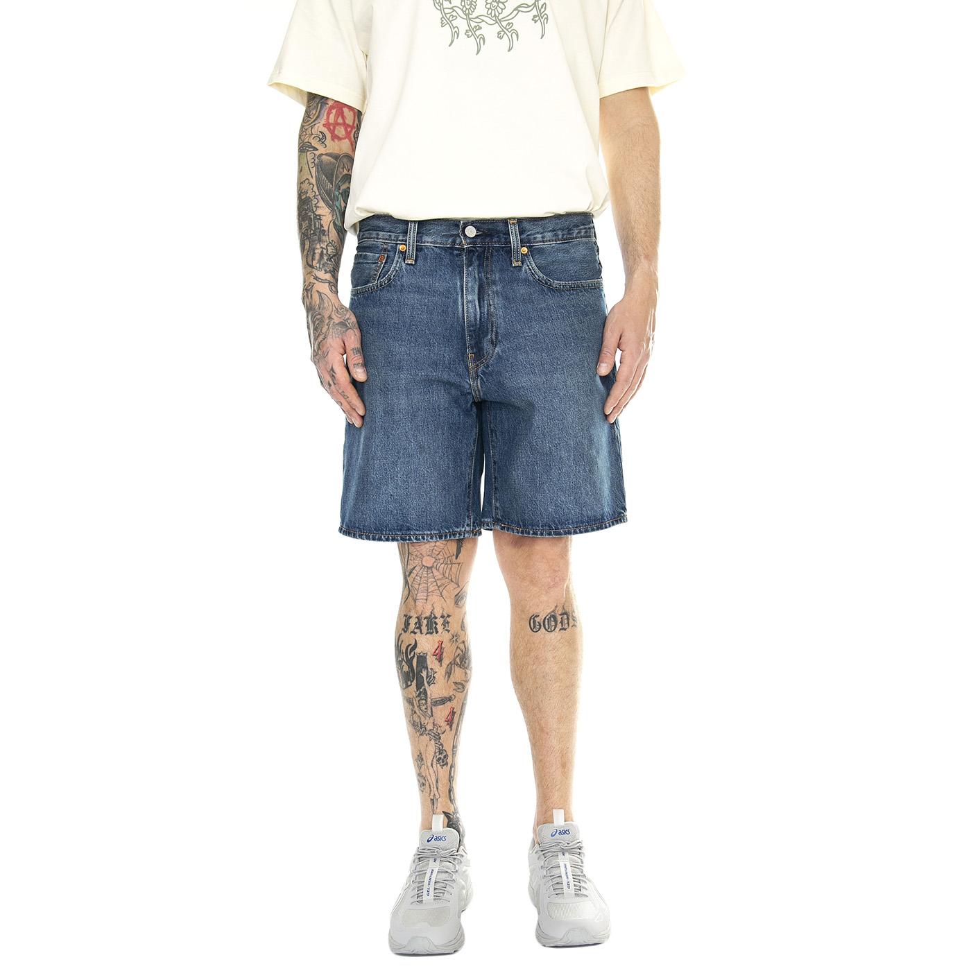 468 Stay Loose Shorts Picnic&Friends Dark Indigo Worn In - Bermuda Denim Jeans Uomo Blu A8461-0005  LEVIS 