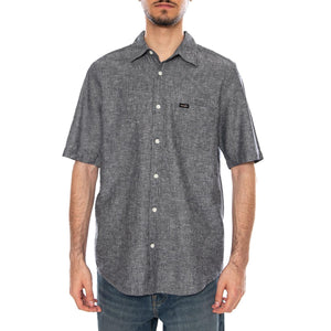SS 1 PKT SHIRT DARK NAVY - Camicia Maniche Corte Uomo Blu Scuro 112378044 BL WRANGLER 