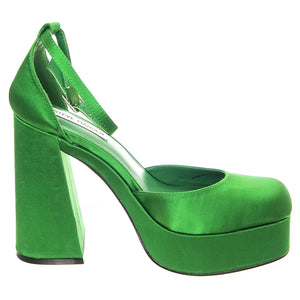 W' Londyn-Green Satin - Sandali Donna Verdi SM-LONDYNGRN  STEVE MADDEN 