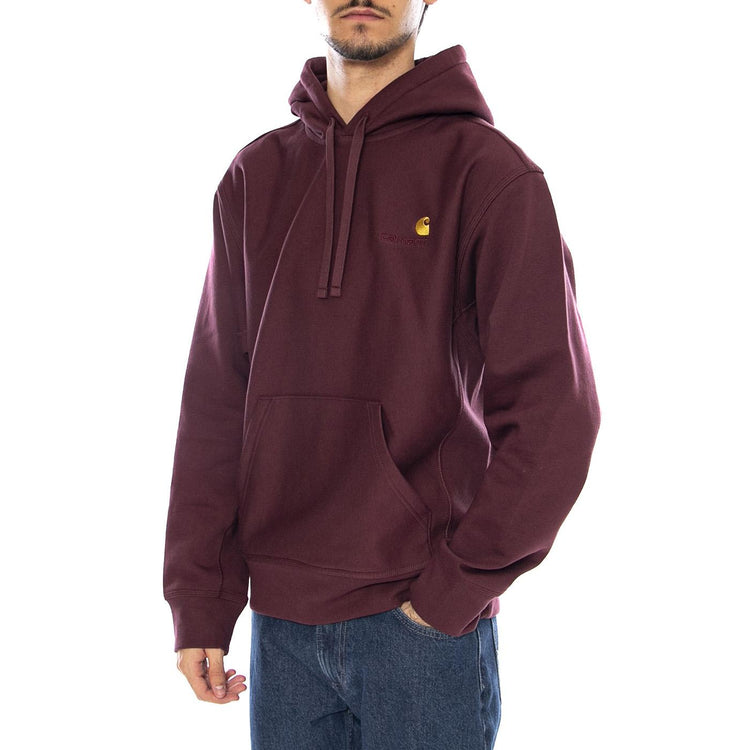 Hooded American Script Sweat Rondo - Felpa con Cappuccio Uomo Bordeaux I028279.33KXX  CARHARTT WIP 