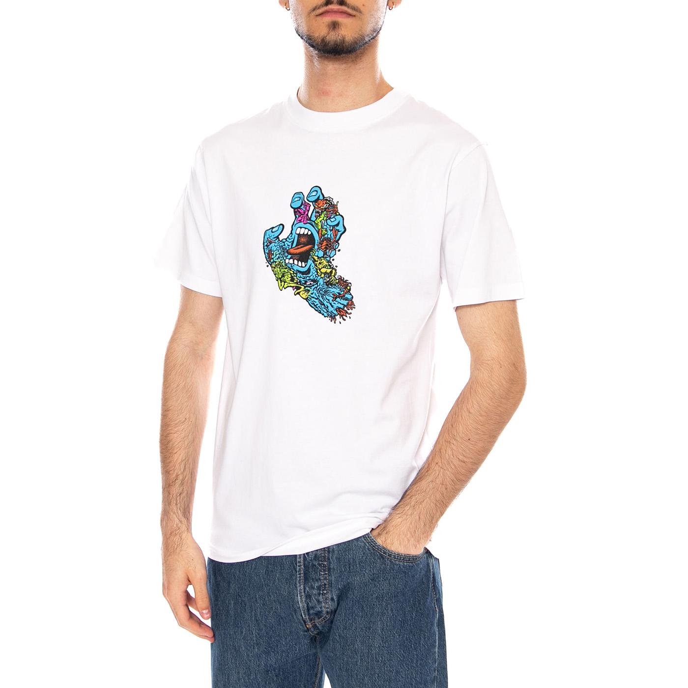 ROSKOPP SCREAMING FIVE FRONT - Maglietta Girocollo Uomo Bianca SCA-TEE-13311 WHT SANTA CRUZ 