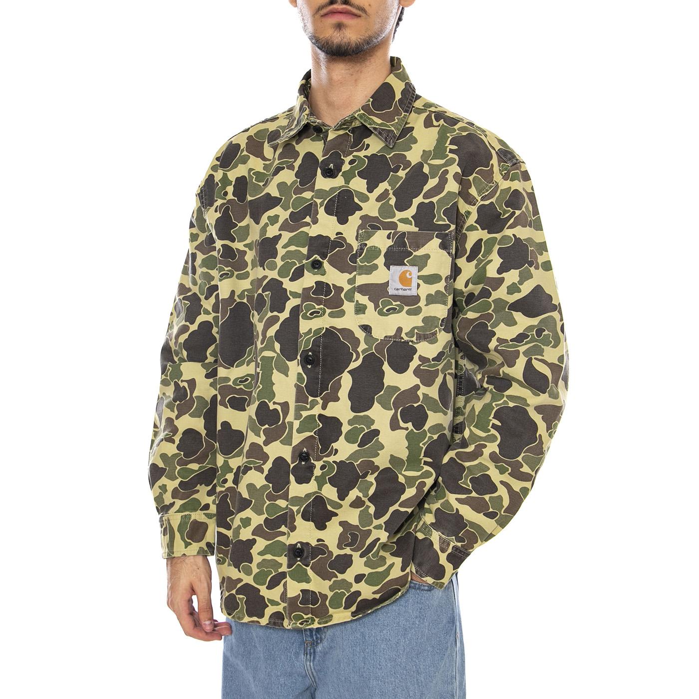 L/S Duck Shirt Camo Duck, Green - Camicia Uomo Multicolore I033769.2EQ06 . CARHARTT WIP 
