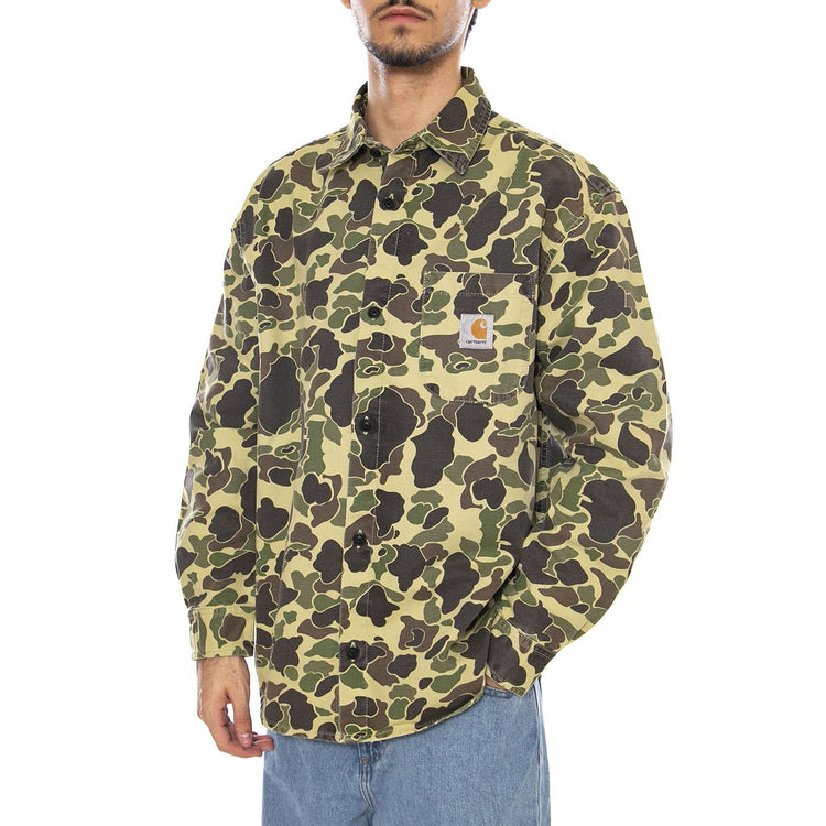 L/S Duck Shirt Camo Duck, Green - Camicia Uomo Multicolore I033769.2EQ06 . CARHARTT WIP 