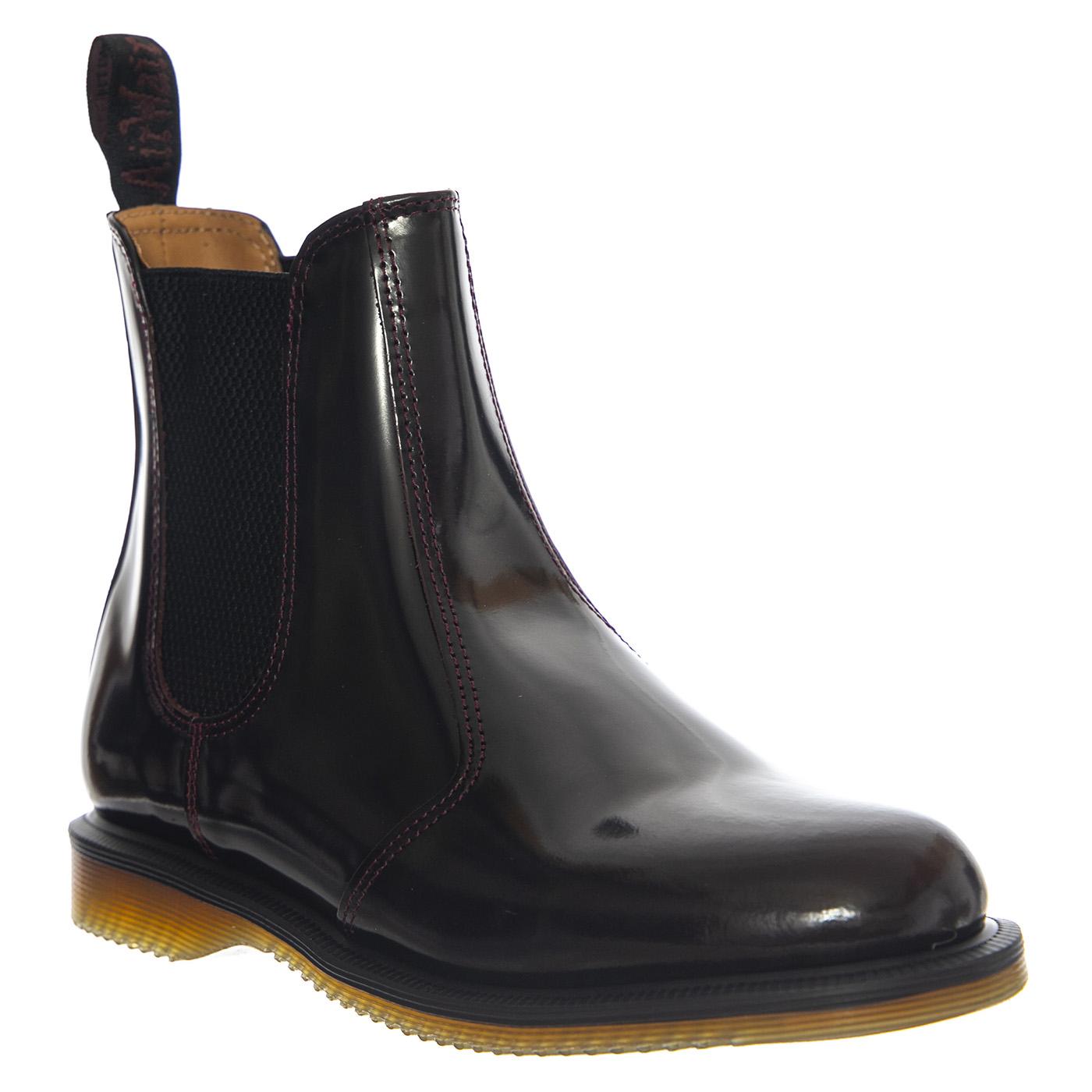 Dr. Martens Flora Cherry Red Polished Smooth - Stivali Unisex Rossi 32218600 CHR DR.MARTENS 