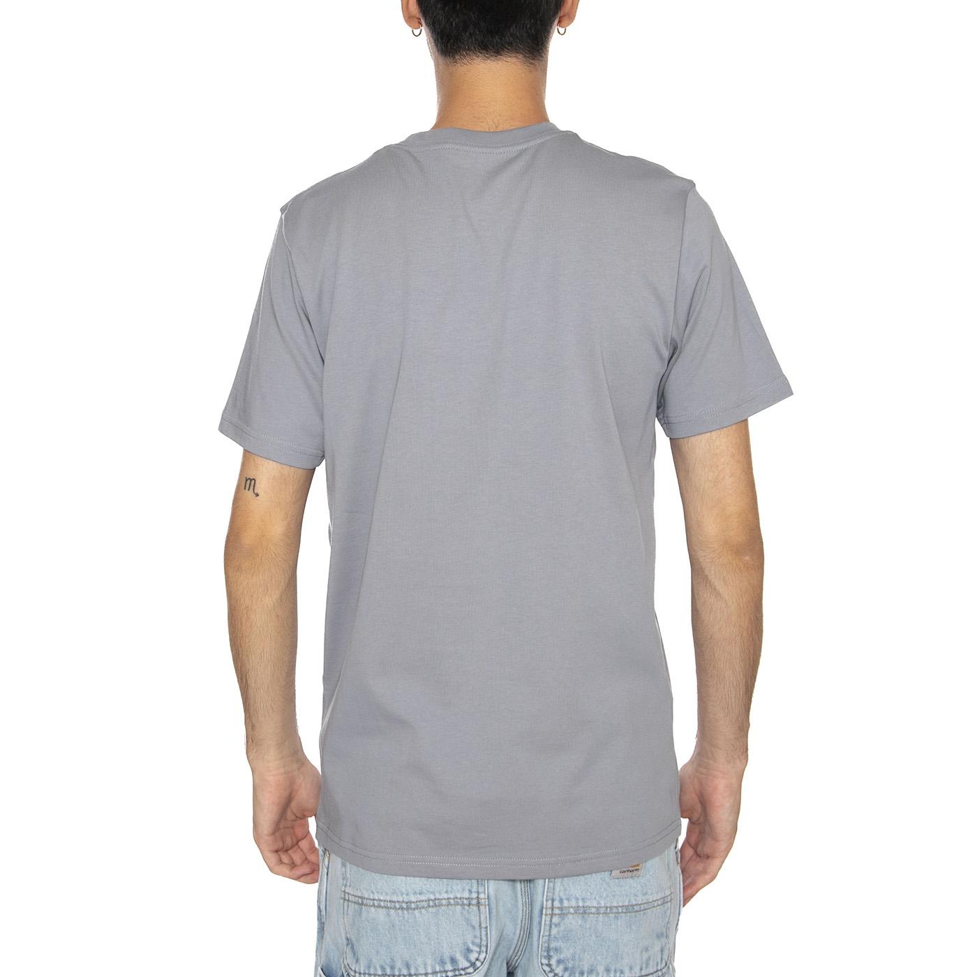 S/S Pocket T-Shirt Mirror - Maglietta Girocollo Uomo Grigia I030434.1NKXX . CARHARTT WIP 