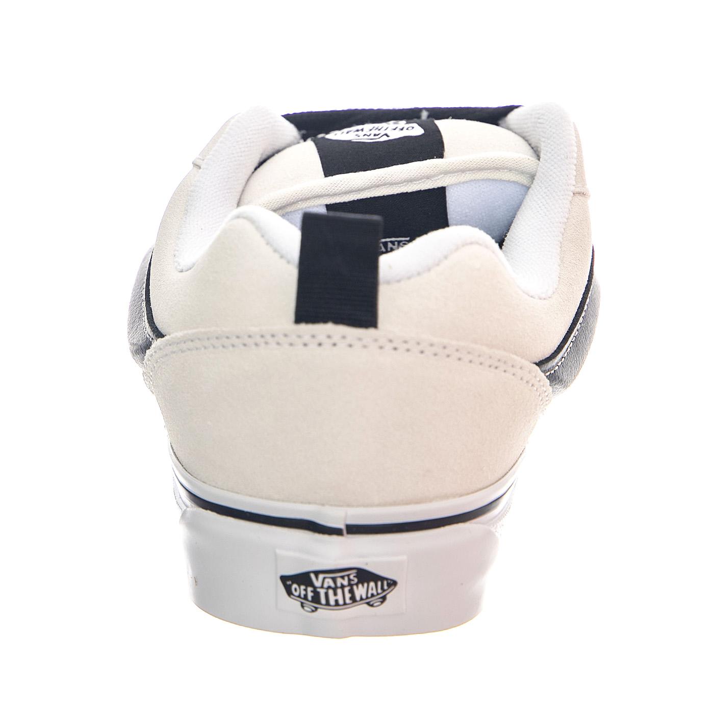 Knu School Suede White / Black - Scarpe Profilo Basso Uomo Bianche VN0009QCYB21  VANS 