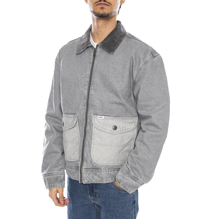 91U Utility Jacket Geminy Grey - Giacca Denim Jeans Uomo Grigia 112370527 . LEE 