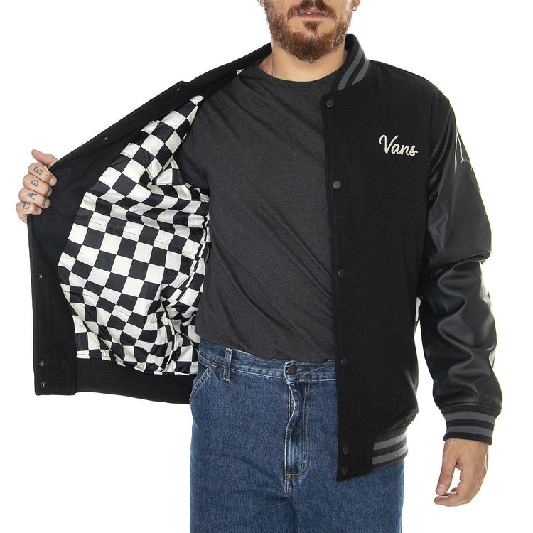 Stevens Varsity Jacket Black - Giacca Uomo Nera VN0008G4BLK1  VANS 
