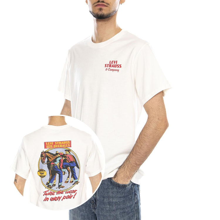 SS Relaxed Fit Tee - Coastal Creative Fresh And Smooth Pumice Stone - Maglietta Girocollo Uomo Bianca con Stampa 16143 2372 LEVIS 