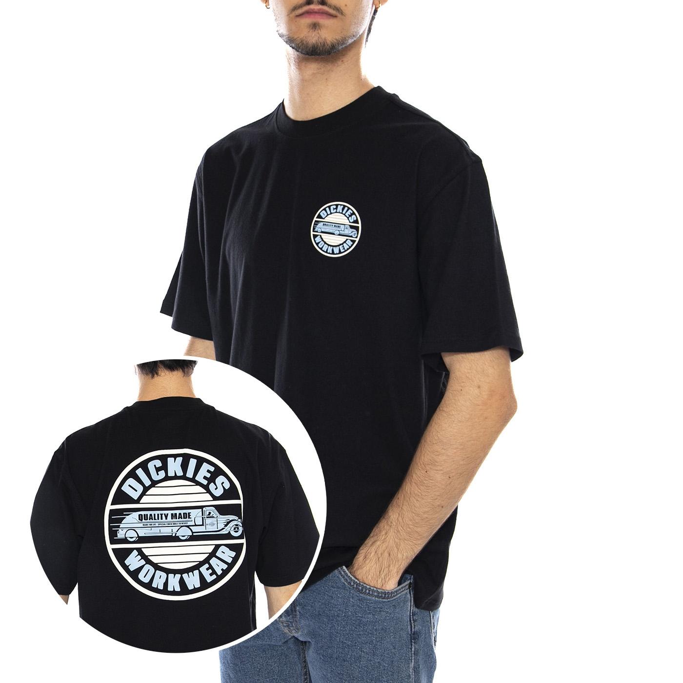 DICKIES Circle Tee Black - Maglietta Girocollo Uomo Nera DK0A87QLBLK1  DICKIES 