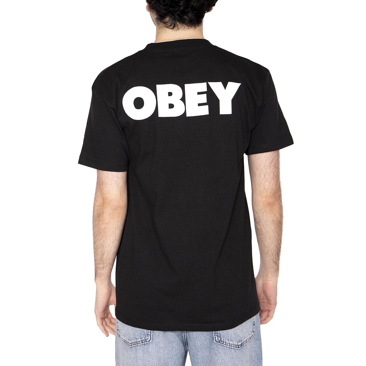 Bold Obey 2 Tee - Maglietta Girocollo Uomo Nera 165263016-BLK  OBEY 