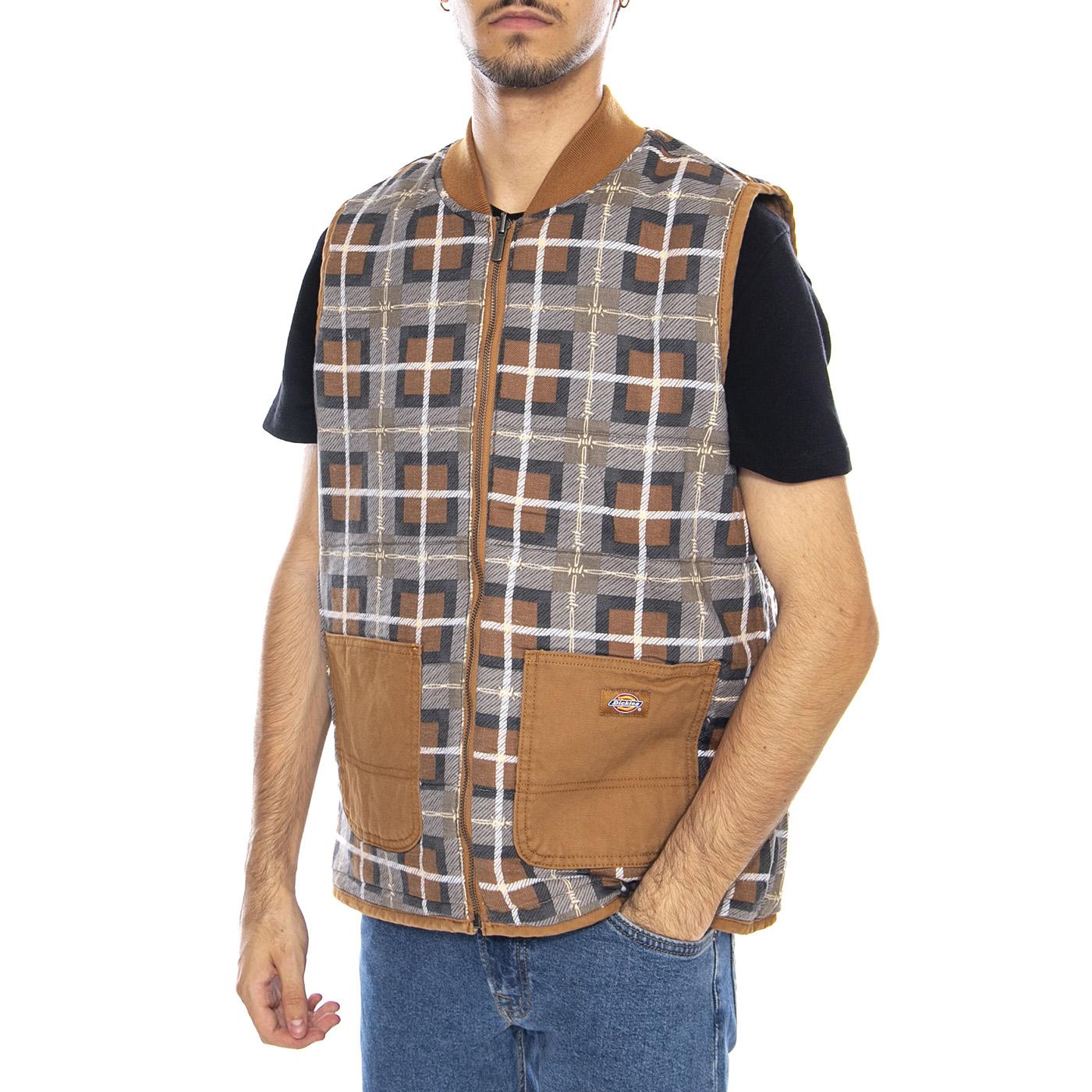 THRASHER X DICKIES Vest Brown Duck - Gilet Smanicato Uomo Marrone DK0A88IT0BD1 . DICKIES 