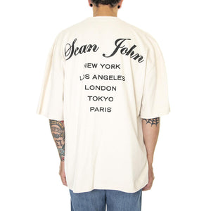Script Logo Peached City Backprint Tee 01 Beige - Maglietta Girocollo Uomo Beige 6061642/222  SEAN JOHN 