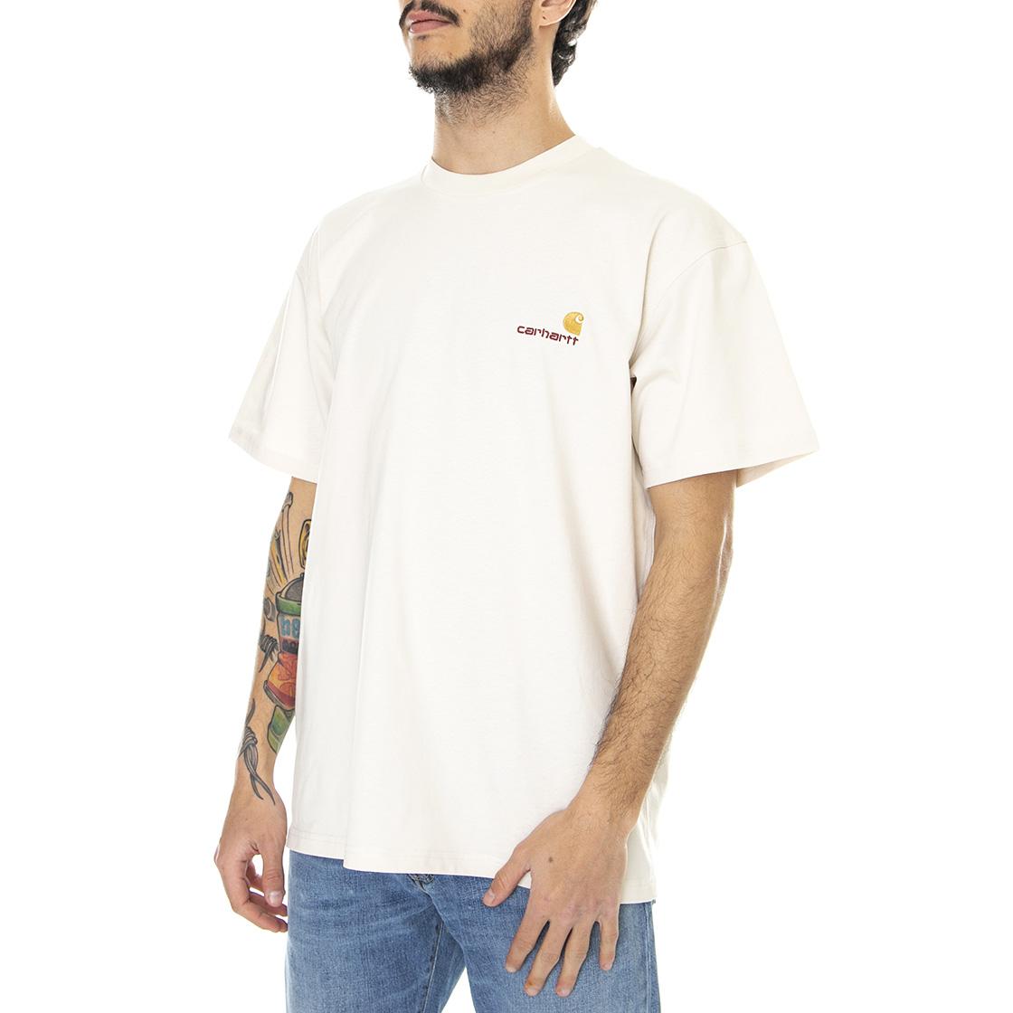 S/S American Script T-Shirt Natural - Maglietta Girocollo Uomo Beige I029956-05XX . CARHARTT WIP 