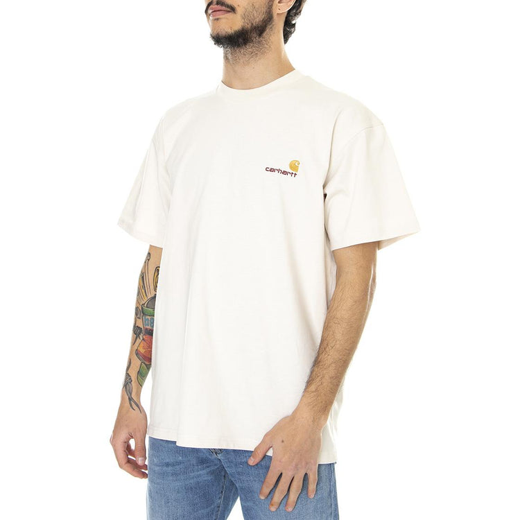 S/S American Script T-Shirt Natural - Maglietta Girocollo Uomo Beige I029956-05XX . CARHARTT WIP 