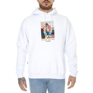 Biggie Hoodie White - Felpa con Cappuccio Uomo Bianca W22H-BIGGIE-WHT  USUAL 
