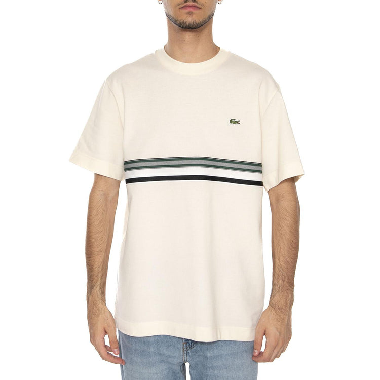 T-Shirt XFJ White - Maglietta Girocollo Uomo Bianca TH5458-XFJ . LACOSTE 