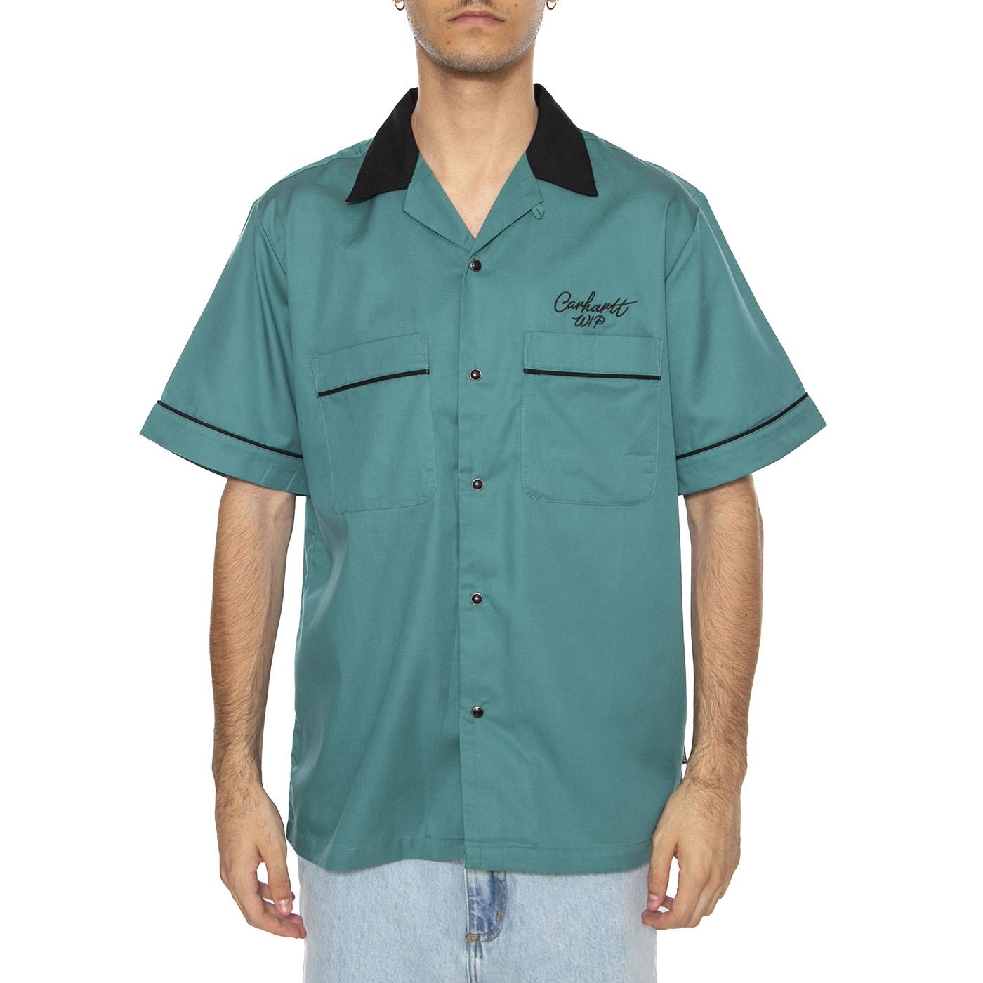 S/S Bowl Shirt Saguaro / Black - Camicia Maniche Corte Uomo Verde I035153.31VXX . CARHARTT WIP 
