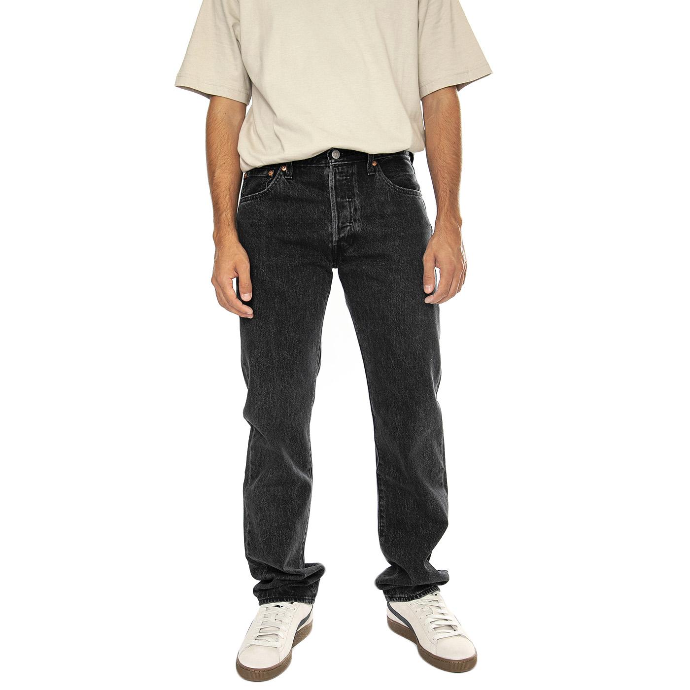 Autunno / Inverno - 501 Levi's Original Crash Courses Black - Pantaloni Denim Jeans Uomo Neri 00501-3371  LEVIS 