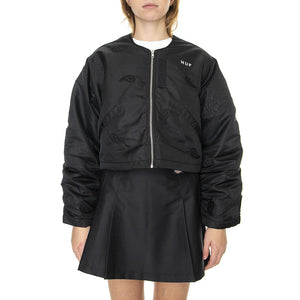 Paisley Satin Bomber Black - Giacca Invernale Donna Nera WJK0025-BLACK  HUF 