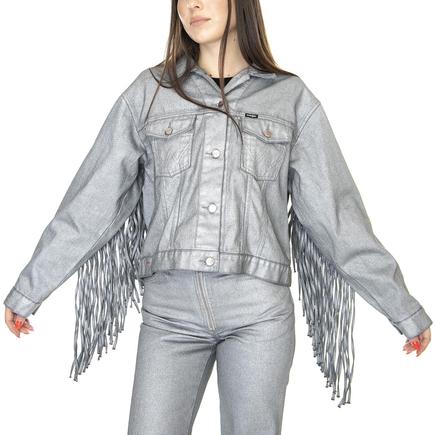 Souvenir Fringe Jacket Silver Relic - Giacca Estiva Donna Argento W4T144M3  WRANGLER 