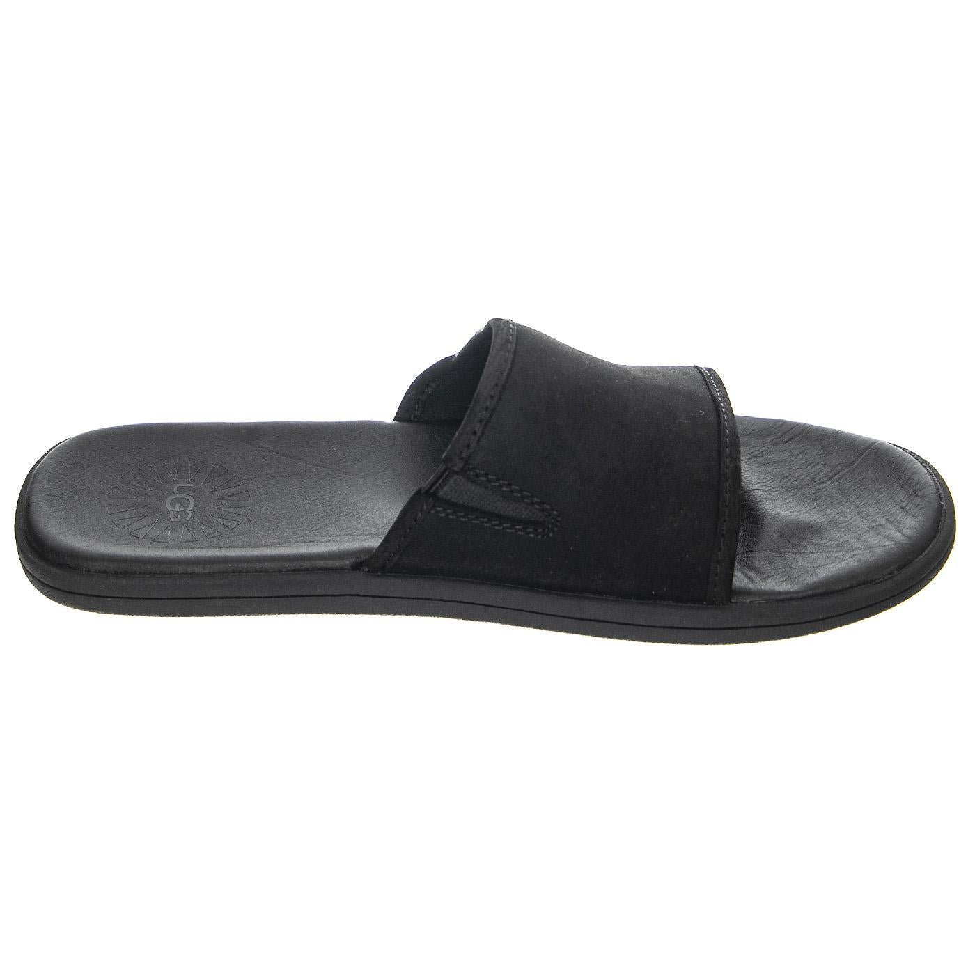 Seaside Slide Black Leather - Sandali Uomo Neri UGMSEASBK1117656M  UGG 