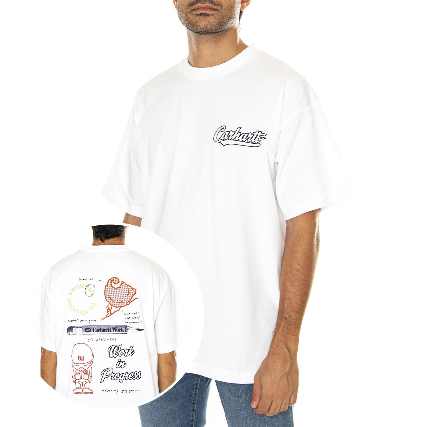 S/S Archivo T-Shirt White - Maglietta Girocollo Uomo Bianca I033976.02XX  CARHARTT WIP 