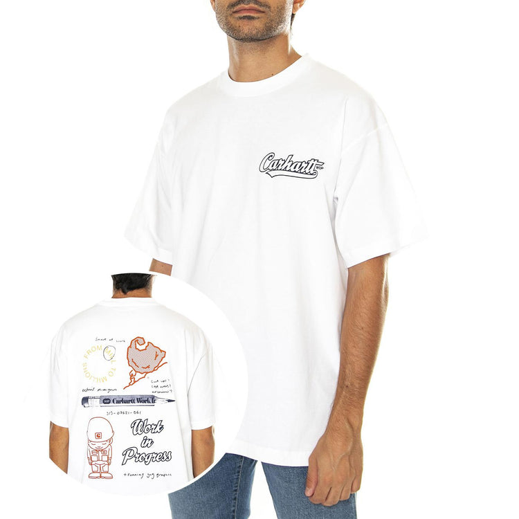 S/S Archivo T-Shirt White - Maglietta Girocollo Uomo Bianca I033976.02XX  CARHARTT WIP 