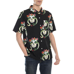 SKULL PATTERN SHIRT BLACK 111969-BLACK  STUSSY 
