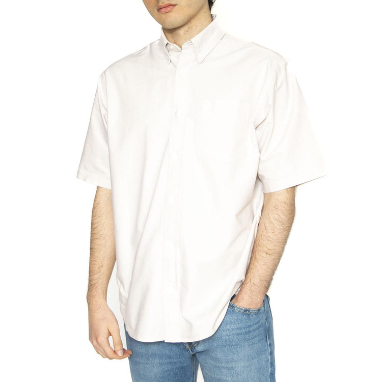 S/S Braxton Shirt Fleur De Sel / Wax - Camicia Maniche Corte Uomo Bige I031454.2V4XX  CARHARTT WIP 