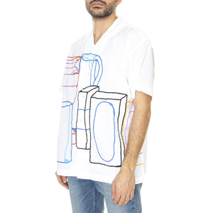 Pantry Woven SS White - Camicia Maniche Corte Uomo Bianca 181210375-WHT  OBEY 