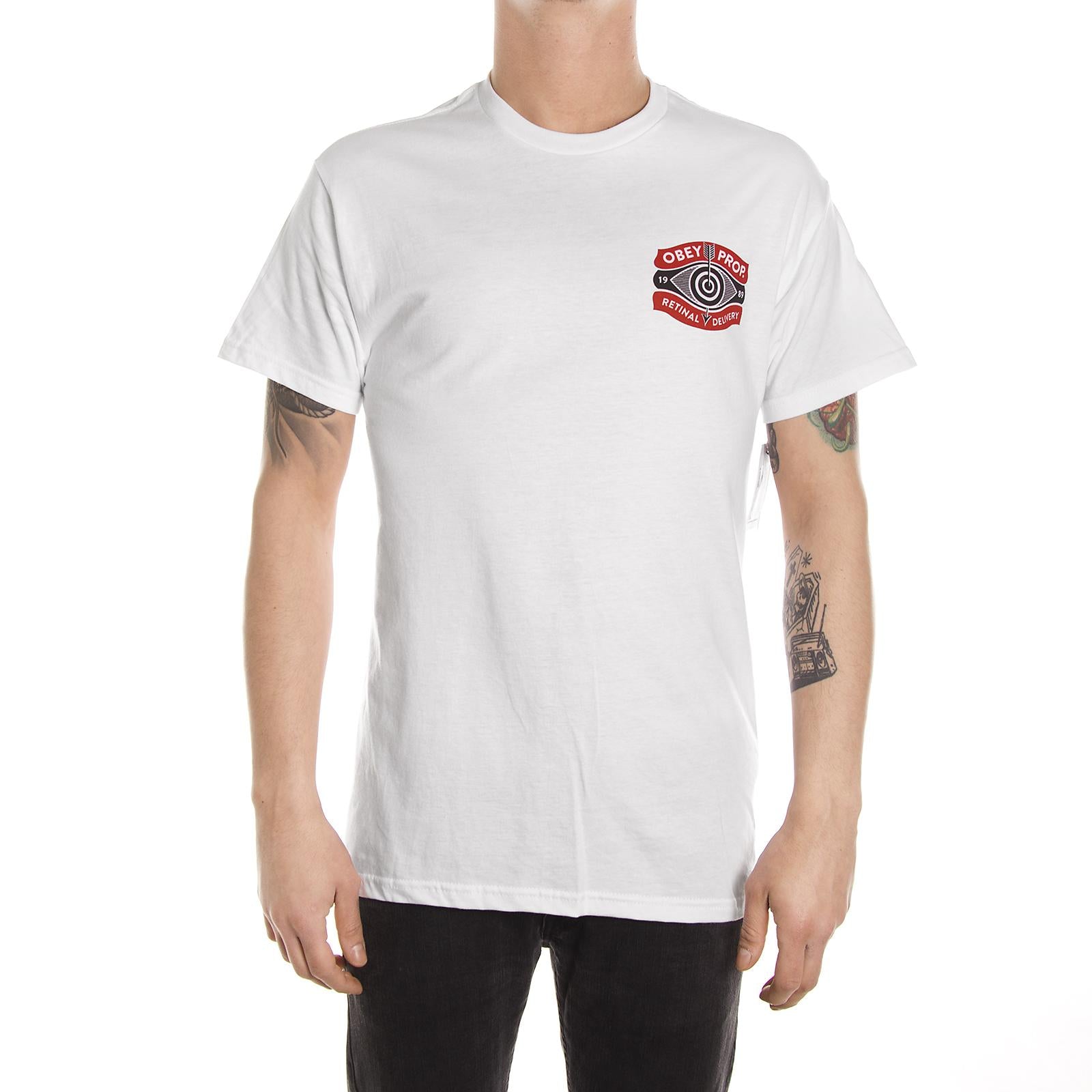 RETINAL DELIVERY PREMIUM S/S TEE WHITE 165361375-WHT  OBEY 