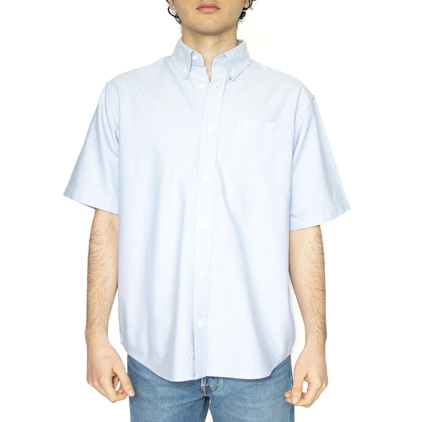 S/S Braxton Shirt Bleach / Wax - Camicia Maniche Corte Uomo Blu I031454.1ONXX  CARHARTT WIP 