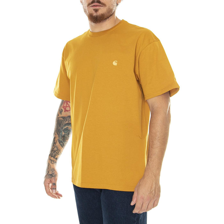 S/S Chase T-Shirt Buckthorn / Gold - Maglietta Girocollo Uomo Giallo Ocra I026391.1QZXX  CARHARTT WIP 