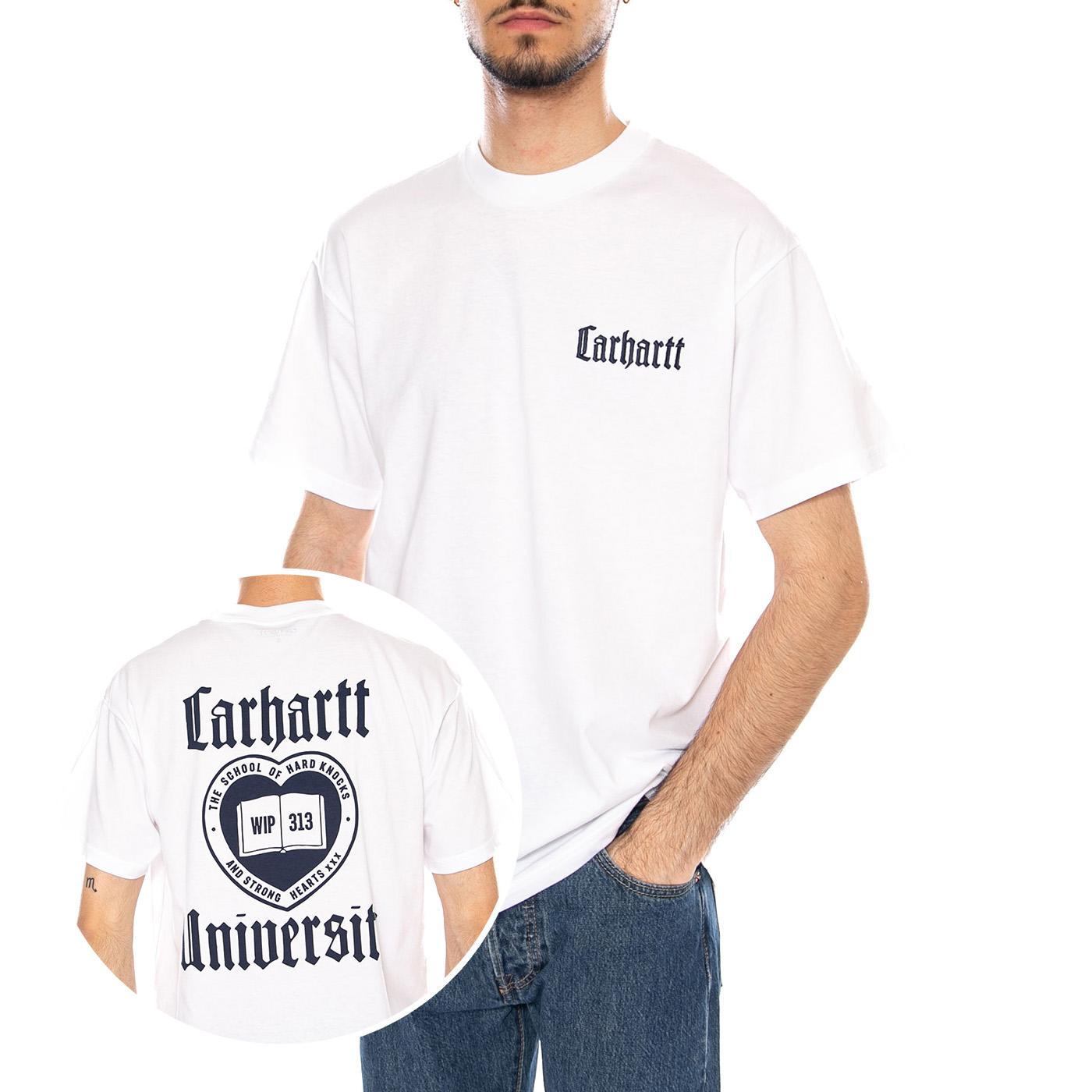 S/S Schooling T-Shirt White - Maglietta Girocollo Uomo Bianca I035453.02XX . CARHARTT WIP 