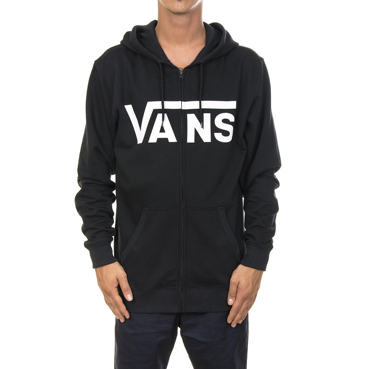 Mn Classic Zip Hoodie - Black / White - Felpa con Capuccio Uomo Nera V00J6KY28  VANS 