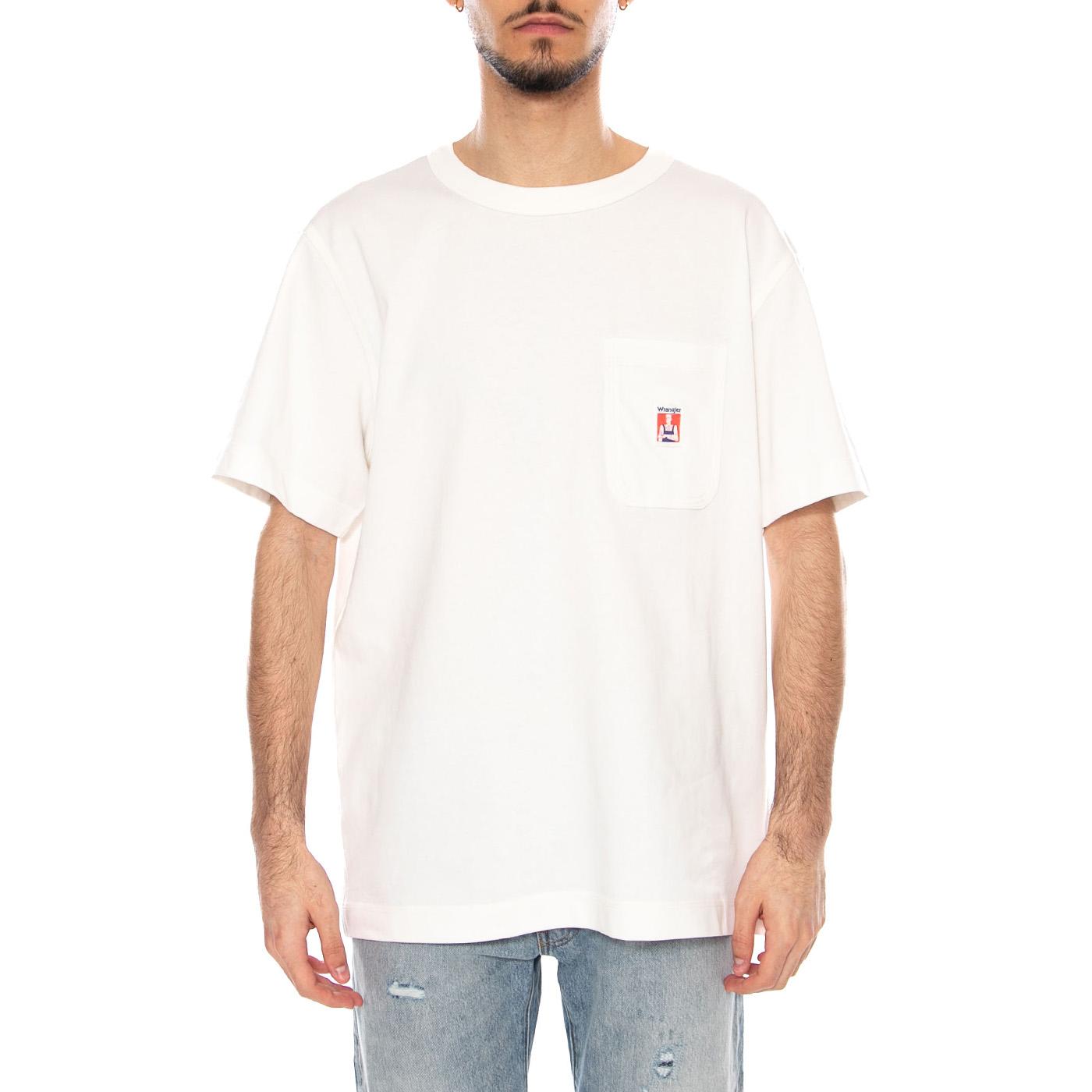 POCKET TEE WORN WHITE - Maglietta Girocollo Uomo Bianca 112371499 . WRANGLER 